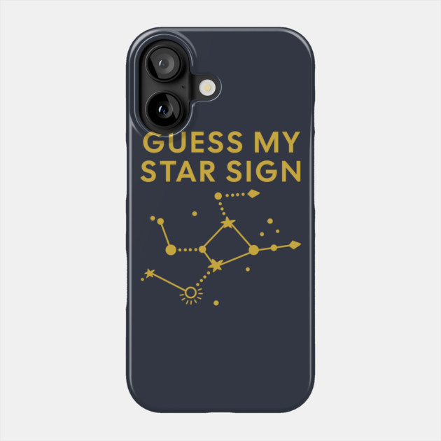 Guess My Star Sign – Virgo Zodiac, Astrology Constellation - Classic Gold Print Phone Case by Designed By Marty