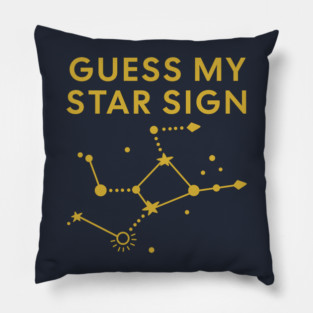 Guess My Star Sign – Virgo Zodiac, Astrology Constellation - Classic Gold Print Pillow