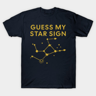 Guess My Star Sign – Virgo Zodiac, Astrology Constellation - Classic Gold Print T-Shirt