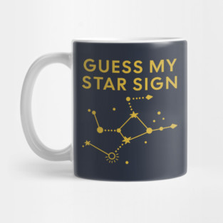 Guess My Star Sign – Virgo Zodiac, Astrology Constellation - Classic Gold Print Mug