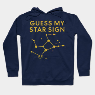 Guess My Star Sign – Virgo Zodiac, Astrology Constellation - Classic Gold Print Hoodie