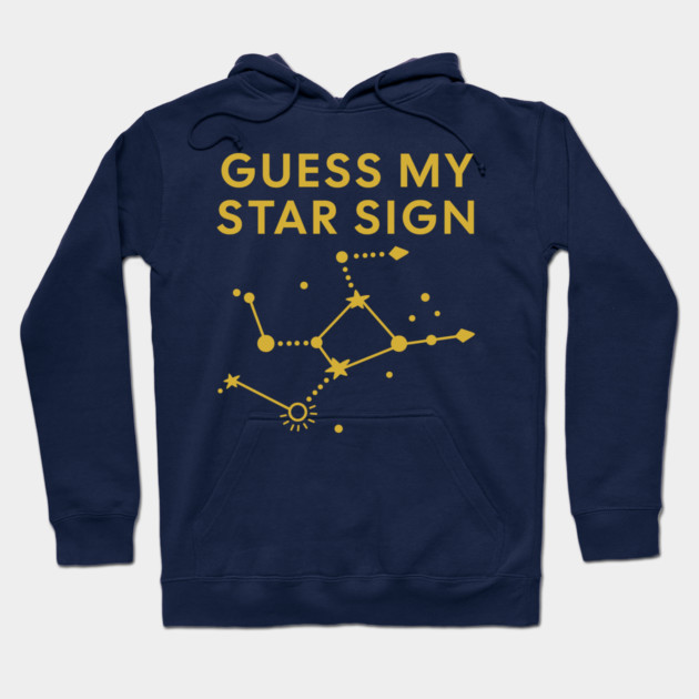 Guess My Star Sign – Virgo Zodiac, Astrology Constellation - Classic Gold Print Hoodie by Designed By Marty