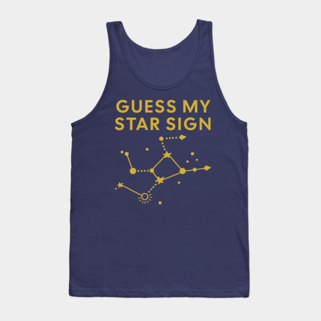 Guess My Star Sign – Virgo Zodiac, Astrology Constellation - Classic Gold Print Tank Top by Designed By Marty