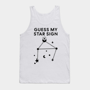 Guess My Star Sign – Libra Zodiac, Astrology Constellation - Black Print Tank Top