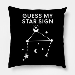 Guess My Star Sign – Libra Zodiac, Astrology Constellation - White Print Pillow