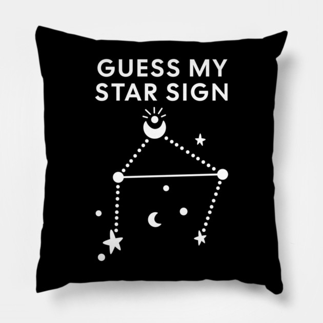 Guess My Star Sign – Libra Zodiac, Astrology Constellation - White Print Pillow by Designed By Marty