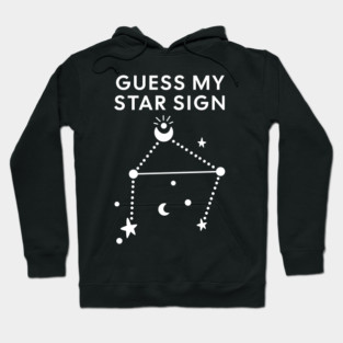 Guess My Star Sign – Libra Zodiac, Astrology Constellation - White Print Hoodie
