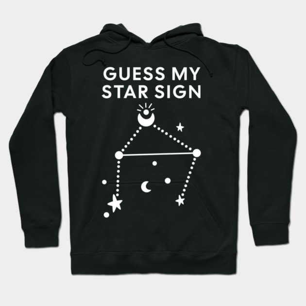 Guess My Star Sign – Libra Zodiac, Astrology Constellation - White Print Hoodie by Designed By Marty