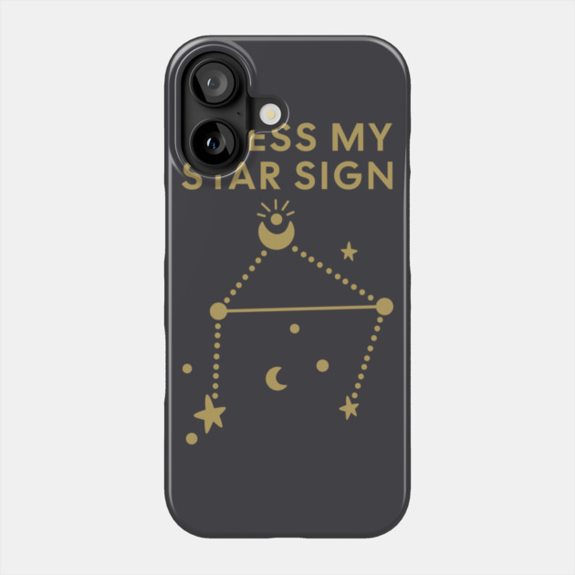 Guess My Star Sign – Libra Zodiac, Astrology Constellation - Antique Gold Print Phone Case by Designed By Marty