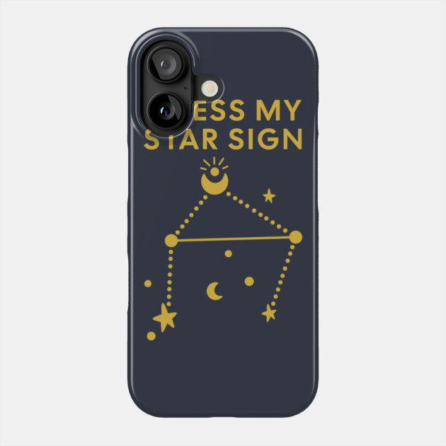 Guess My Star Sign – Libra Zodiac, Astrology Constellation - Classic Gold Print Phone Case by Designed By Marty