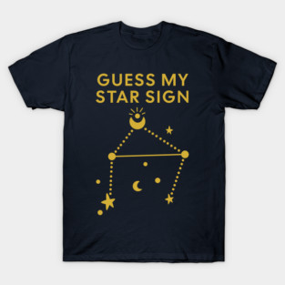 Guess My Star Sign – Libra Zodiac, Astrology Constellation - Classic Gold Print T-Shirt