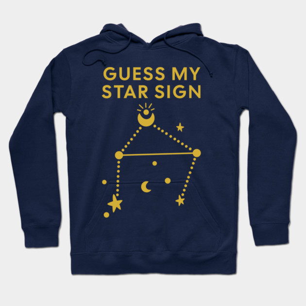 Guess My Star Sign – Libra Zodiac, Astrology Constellation - Classic Gold Print Hoodie by Designed By Marty