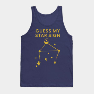 Guess My Star Sign – Libra Zodiac, Astrology Constellation - Classic Gold Print Tank Top
