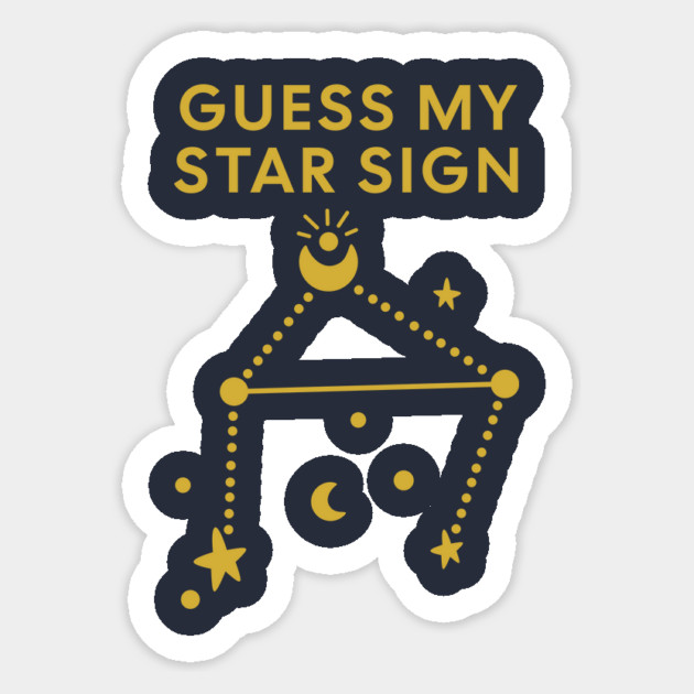 Guess My Star Sign – Libra Zodiac, Astrology Constellation - Classic Gold Print Sticker by Designed By Marty