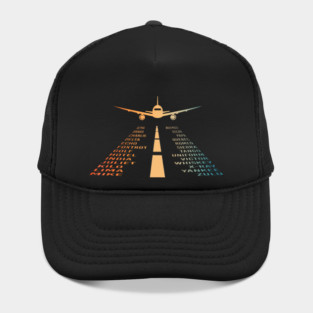 Airplane Phonetic Alphabet Runway Pilot Aviation Hat