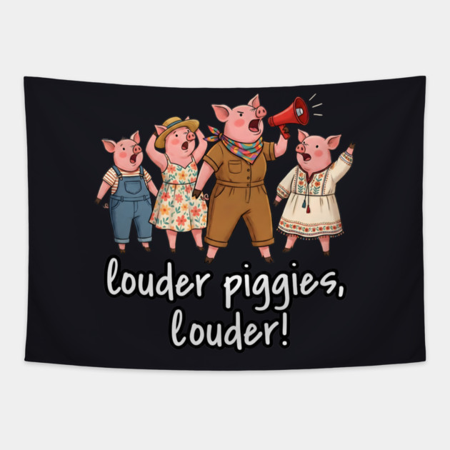 This Piggy Will NOT Be Quiet Tapestry by Charles's Store 8