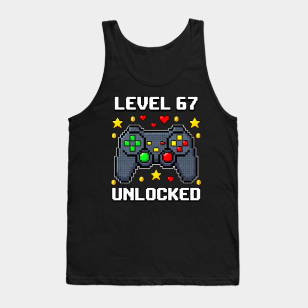 Level 67 Unlocked Pixel Controller Tank Top by Creatifly Graphic Tees