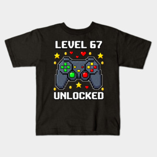 Level 67 Unlocked Pixel Controller Kids T-Shirt