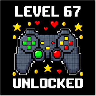 Level 67 Unlocked Pixel Controller Posters and Art