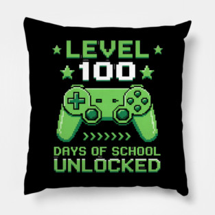 Level 100 Days of School Unlocked Pillow