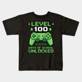Level 100 Days of School Unlocked Kids T-Shirt