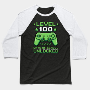 Level 100 Days of School Unlocked Baseball T-Shirt