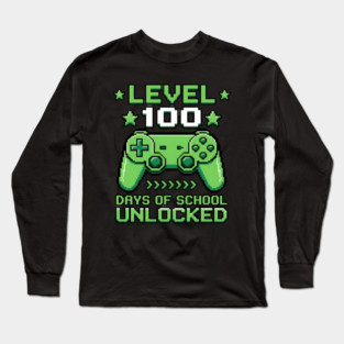 Level 100 Days of School Unlocked Long Sleeve T-Shirt