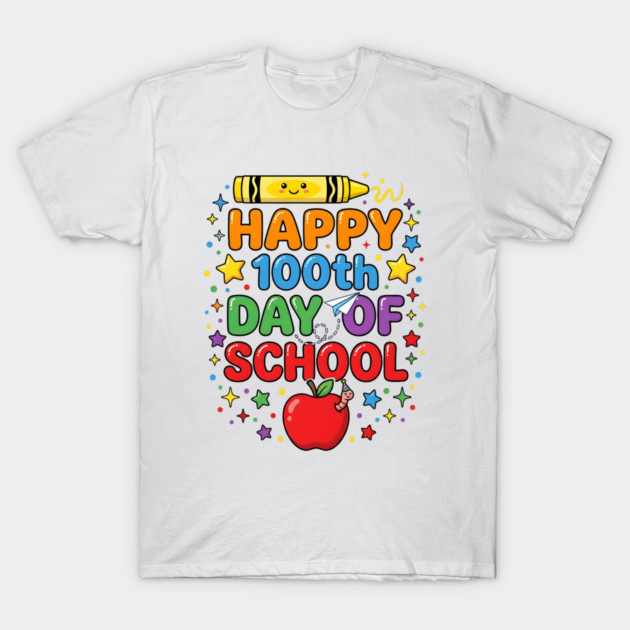 Happy 100th Day of School Celebration T-Shirt by Creatifly Graphic Tees