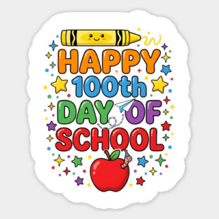 Happy 100th Day of School Celebration Sticker