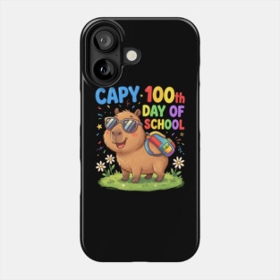 Capybara 100th Day of School Celebration Phone Case