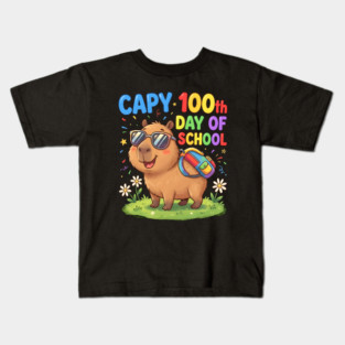 Capybara 100th Day of School Celebration Kids T-Shirt