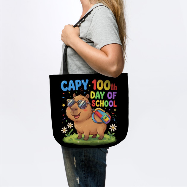 Capybara 100th Day of School Celebration by Creatifly Graphic Tees