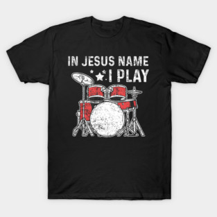 Drums Drummer Drumset Christians Vintage T-Shirt