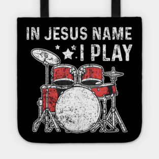 Drums Drummer Drumset Christians Vintage Tote
