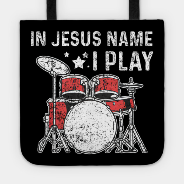 Drums Drummer Drumset Christians Vintage Tote by yangho