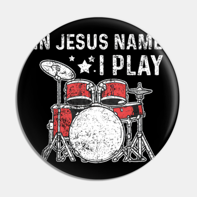 Drums Drummer Drumset Christians Vintage Pin by yangho