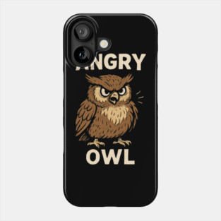 Angry Owl – Vintage Woodland Art Phone Case