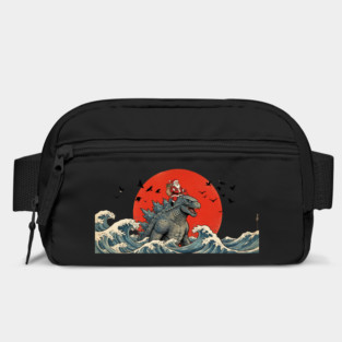 Santa Claus Riding Godzilla Christmas Kaiju Bag