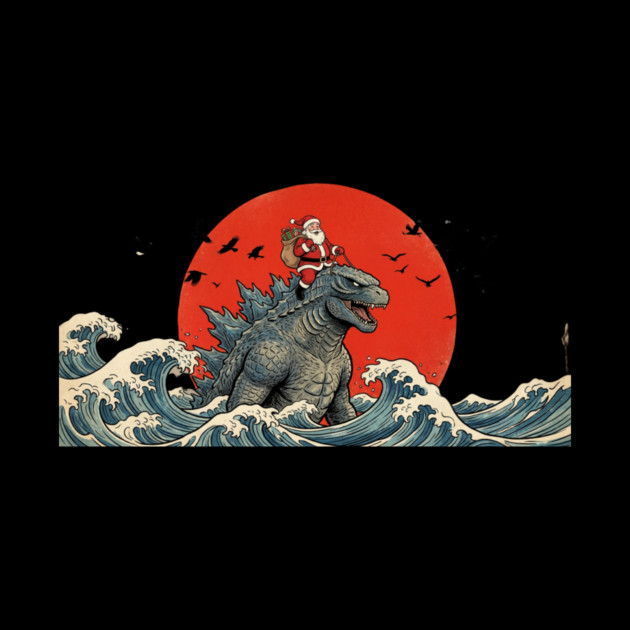 Santa Claus Riding Godzilla Christmas Kaiju by ArtistTee ⭐⭐⭐⭐⭐
