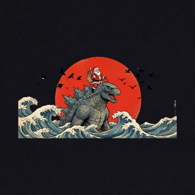 Santa Claus Riding Godzilla Christmas Kaiju by ArtistTee ⭐⭐⭐⭐⭐