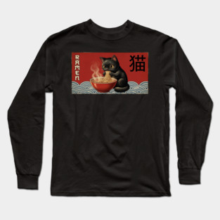 Ramen Cat Japanese Food Lover Long Sleeve T-Shirt