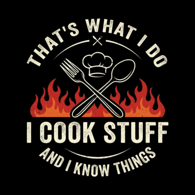 That's What I Do I Cook Stuff And I Know Things Chef Humor by ArtistTee ⭐⭐⭐⭐⭐