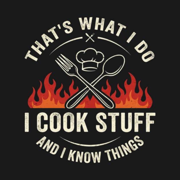 That's What I Do I Cook Stuff And I Know Things Chef Humor by ArtistTee ⭐⭐⭐⭐⭐