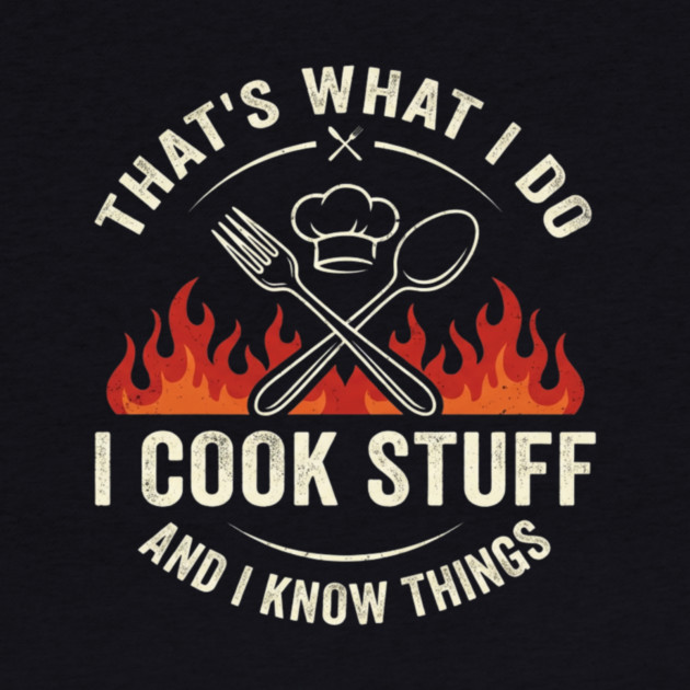 That's What I Do I Cook Stuff And I Know Things Chef Humor by ArtistTee ⭐⭐⭐⭐⭐