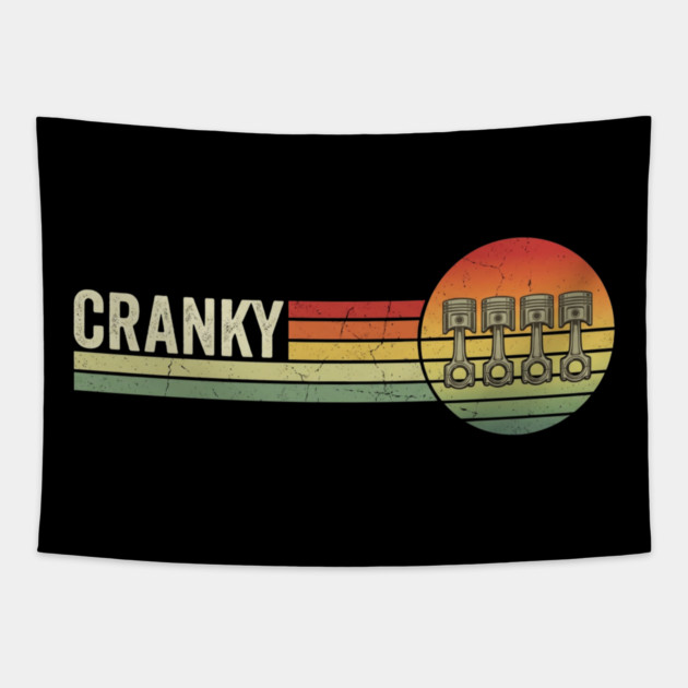 Cranky Pistons Car Enthusiast Funny Tapestry by ArtistTee ⭐⭐⭐⭐⭐