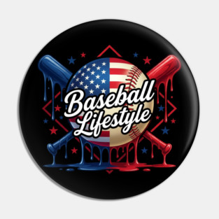 Baseball Lifestyle Patriotic Baseball Fan Pin
