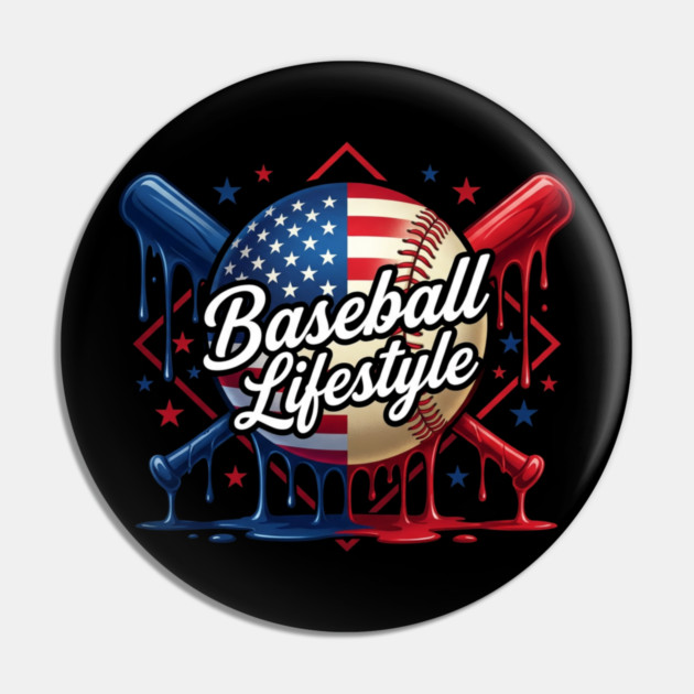 Baseball Lifestyle Patriotic Baseball Fan Pin by ArtistTee ⭐⭐⭐⭐⭐