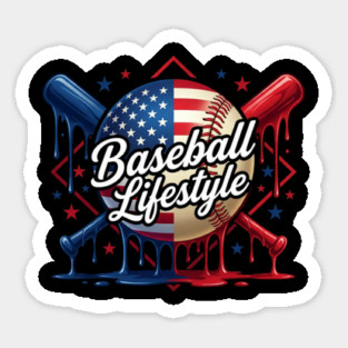 Baseball Lifestyle Patriotic Baseball Fan Sticker