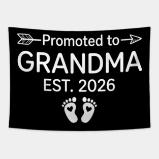 Promoted To Grandma Est. 2026 Expecting Grandmother Announcement Tapestry
