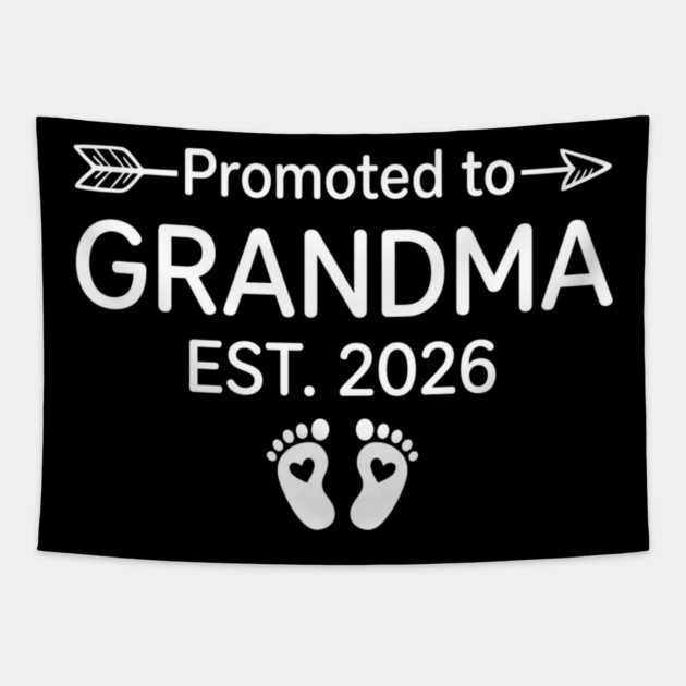 Promoted To Grandma Est. 2026 Expecting Grandmother Announcement Tapestry by ArtistTee ⭐⭐⭐⭐⭐